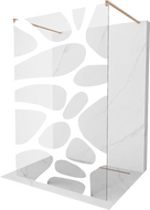 Mexen Kioto ścianka prysznicowa wolnostojąca 100 x 200 cm, biała fala 8 mm, miedź szczotkowana - 800-100-002-65-97