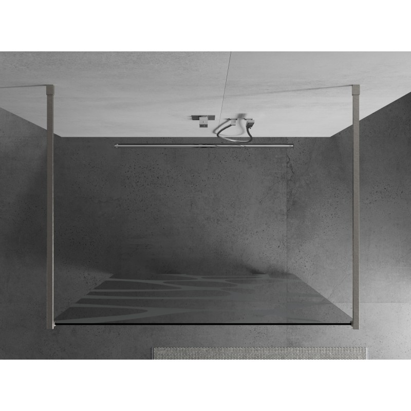 Mexen Kioto ścianka prysznicowa wolnostojąca 120 x 200 cm, biała fala 8 mm, nikiel szczotkowany - 800-120-002-97-97