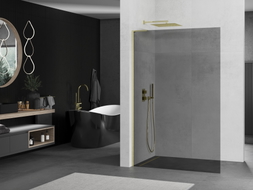 Mexen Kioto L ścianka prysznicowa Walk-in 100 x 200 cm, grafit, złota szczotkowana - 800-100-103-55-40