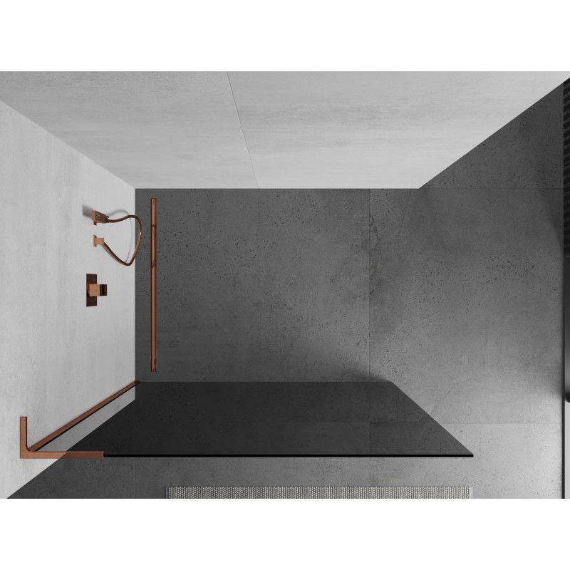Mexen Kioto L ścianka prysznicowa Walk-in 70 x 200 cm, grafit, różowe złoto - 800-070-103-60-40