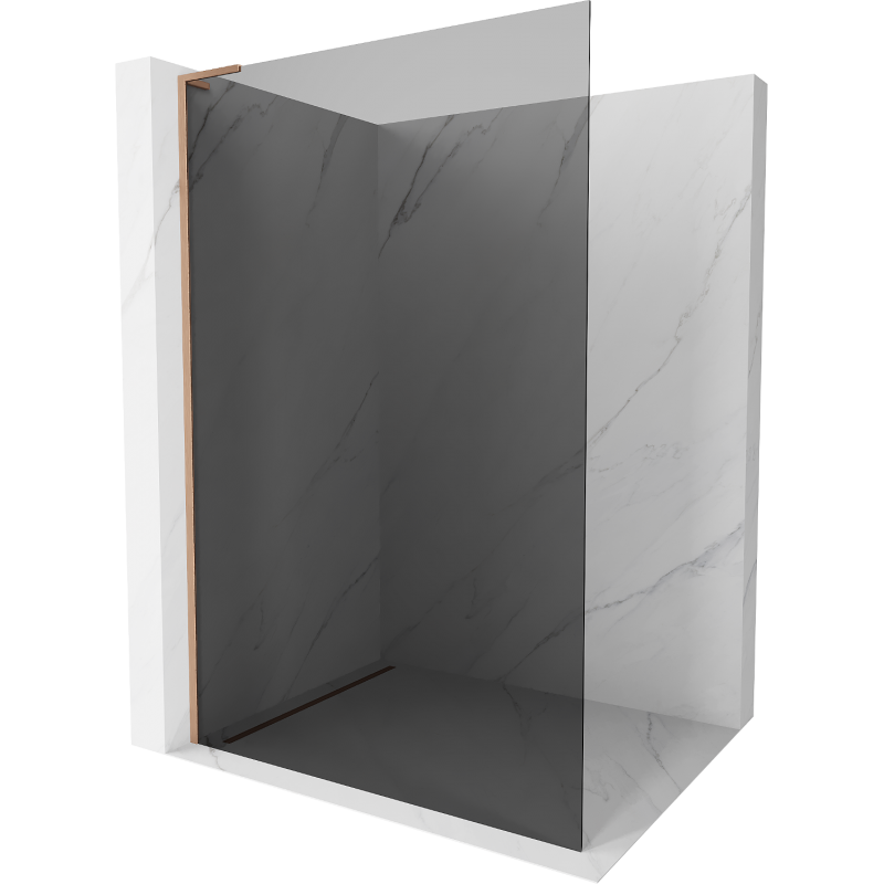 Mexen Kioto L ścianka prysznicowa Walk-in 90 x 200 cm, grafit, miedź szczotkowana - 800-090-103-65-40