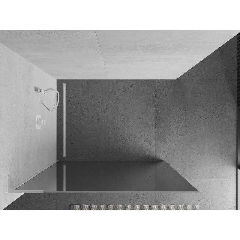 Mexen Kioto L ścianka prysznicowa Walk-in 80 x 200 cm, lustro, biała - 800-080-103-20-50