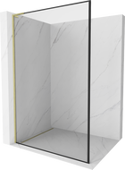 Mexen Kioto L ścianka prysznicowa Walk-in 50 x 200 cm, czarna ramka, złota szczotkowana - 800-050-103-55-70