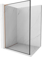 Mexen Kioto L ścianka prysznicowa Walk-in 120 x 200 cm, czarna ramka, miedź szczotkowana - 800-120-103-65-70
