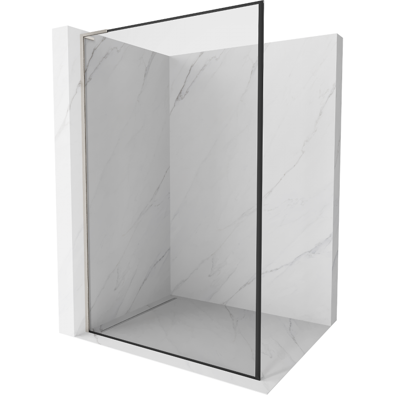 Mexen Kioto L ścianka prysznicowa Walk-in 60 x 200 cm, czarna ramka, nikiel szczotkowany - 800-060-103-97-70