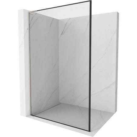 Mexen Kioto L ścianka prysznicowa Walk-in 60 x 200 cm, czarna ramka, nikiel szczotkowany - 800-060-103-97-70