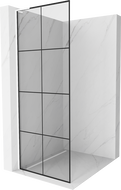 Mexen Kioto L ścianka prysznicowa Walk-in 80 x 200 cm, czarna kratka, biała - 800-080-103-20-77