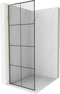 Mexen Kioto L ścianka prysznicowa Walk-in 70 x 200 cm, czarna kratka, złota - 800-070-103-50-77