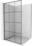 Mexen Kioto L ścianka prysznicowa Walk-in 120 x 200 cm, czarna kratka, gun gray szczotkowany - 800-120-103-66-77