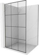 Mexen Kioto L ścianka prysznicowa Walk-in 120 x 200 cm, czarna kratka, nikiel szczotkowany - 800-120-103-97-77