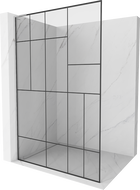 Mexen Kioto L ścianka prysznicowa Walk-in 120 x 200 cm, czarny wzór, chrom - 800-120-103-01-78