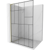 Mexen Kioto L ścianka prysznicowa Walk-in 110 x 200 cm, czarny wzór, złota - 800-110-103-50-78