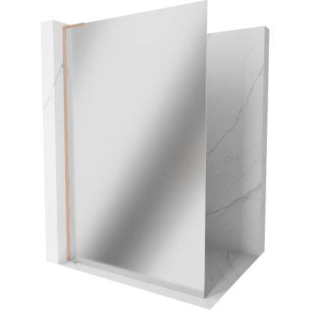 Mexen Kioto L ścianka prysznicowa Walk-in 80 x 200 cm, lustro, miedź szczotkowana - 800-080-103-65-50