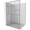 Mexen Kioto L ścianka prysznicowa Walk-in 90 x 200 cm, czarny wzór, nikiel szczotkowany - 800-090-103-97-78