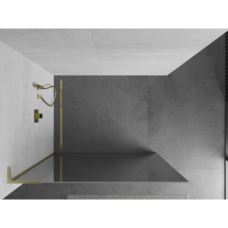 Mexen Kioto L ścianka prysznicowa Walk-in 80 x 200 cm, lustro, złota szczotkowana - 800-080-103-55-50
