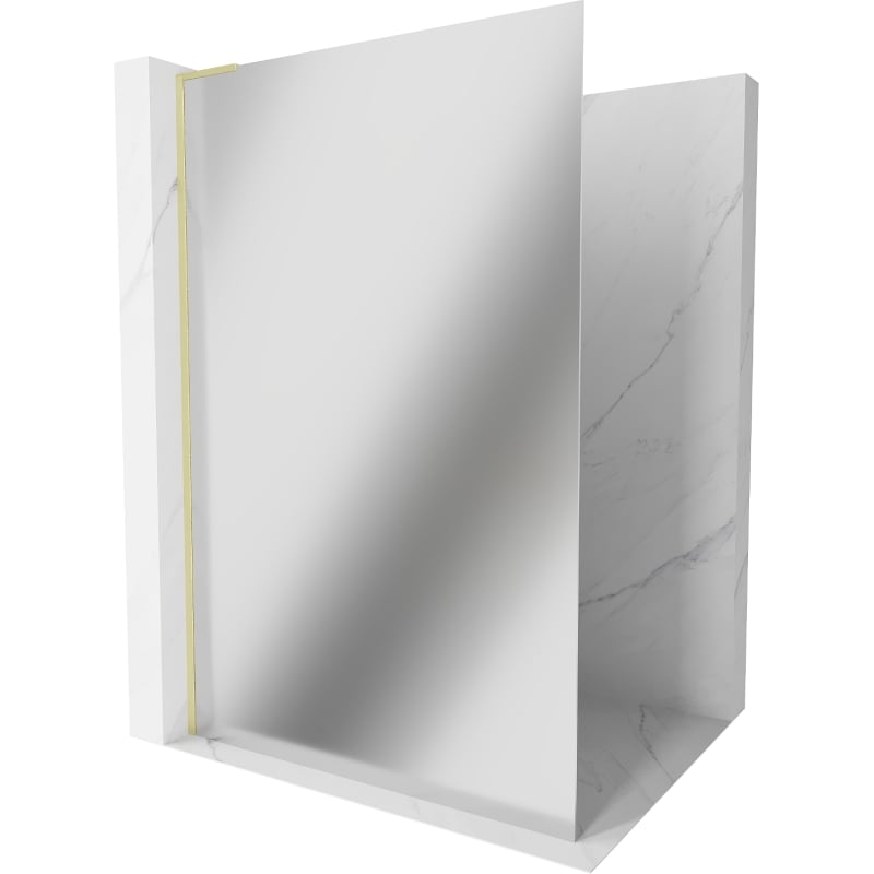 Mexen Kioto L ścianka prysznicowa Walk-in 80 x 200 cm, lustro, złota szczotkowana - 800-080-103-55-50