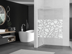 Mexen Kioto L ścianka prysznicowa Walk-in 90 x 200 cm, biały wzór, biała - 800-090-103-20-85
