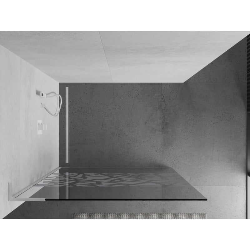 Mexen Kioto L ścianka prysznicowa Walk-in 70 x 200 cm, biały wzór, biała - 800-070-103-20-85
