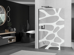 Mexen Kioto L ścianka prysznicowa Walk-in 100 x 200 cm, biała fala, czarna - 800-100-103-70-97