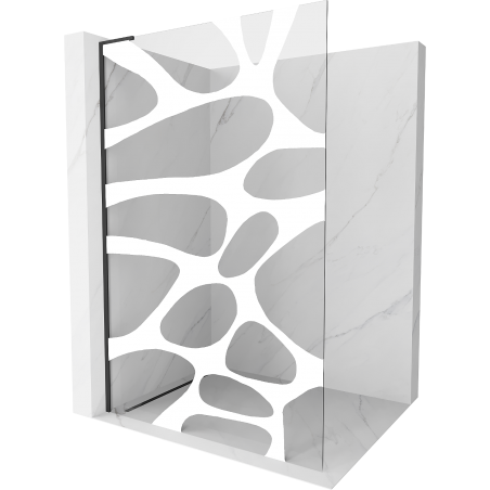 Mexen Kioto L ścianka prysznicowa Walk-in 80 x 200 cm, biała fala, czarna - 800-080-103-70-97