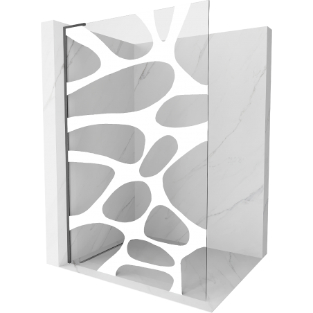 Mexen Kioto L ścianka prysznicowa Walk-in 70 x 200 cm, biała fala, gun gray szczotkowany - 800-070-103-66-97