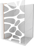 Mexen Kioto L ścianka prysznicowa Walk-in 110 x 200 cm, biała fala, miedź szczotkowana - 800-110-103-65-97