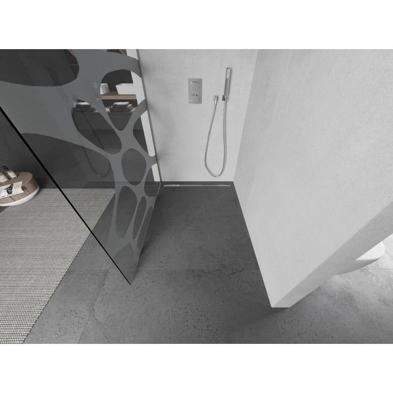 Mexen Kioto L ścianka prysznicowa Walk-in 100 x 200 cm, biała fala, nikiel szczotkowany - 800-100-103-97-97