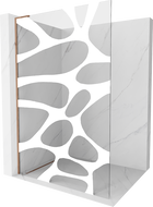 Mexen Kioto L ścianka prysznicowa Walk-in 80 x 200 cm, biała fala, różowe złoto - 800-080-103-60-97