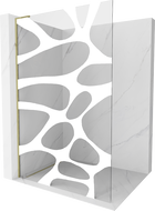 Mexen Kioto L ścianka prysznicowa Walk-in 70 x 200 cm, biała fala, złota - 800-070-103-50-97
