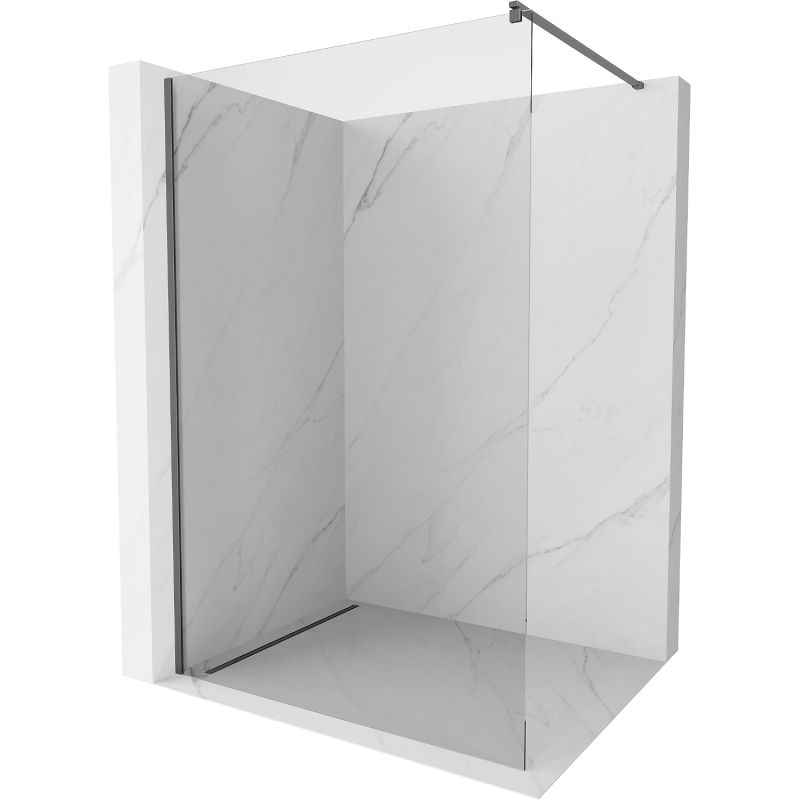 Mexen Kioto ścianka prysznicowa Walk-in 75 x 200 cm, transparent 8 mm, gun metal - 800-075-101-95-00