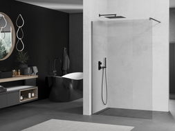 Mexen Kioto ścianka prysznicowa Walk-in 100 x 200 cm, transparent 8 mm, gun metal - 800-100-101-95-00