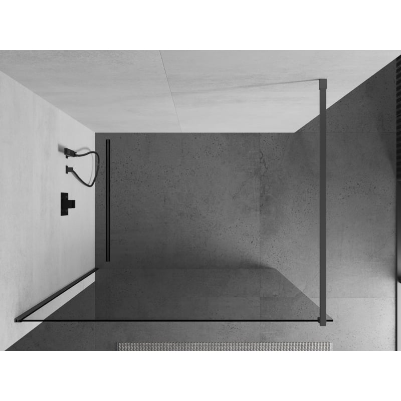Mexen Kioto ścianka prysznicowa Walk-in 110 x 200 cm, transparent 8 mm, gun metal - 800-110-101-95-00