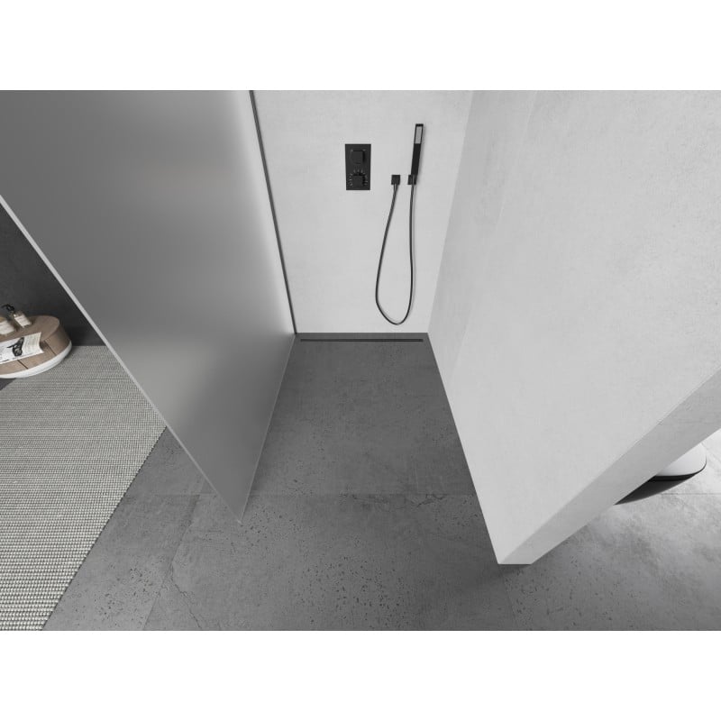 Mexen Kioto ścianka prysznicowa Walk-in 130 x 200 cm, szron 8 mm, gun metal - 800-130-101-95-30