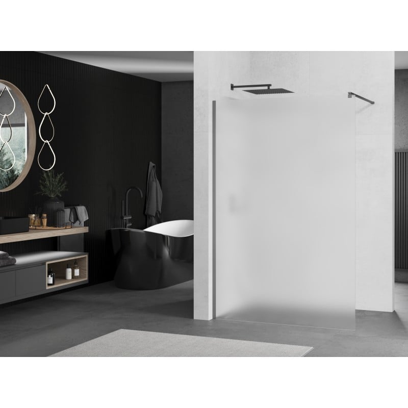 Mexen Kioto ścianka prysznicowa Walk-in 140 x 200 cm, szron 8 mm, gun metal - 800-140-101-95-30