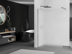 Mexen Kioto ścianka prysznicowa Walk-in 140 x 200 cm, szron 8 mm, gun metal - 800-140-101-95-30