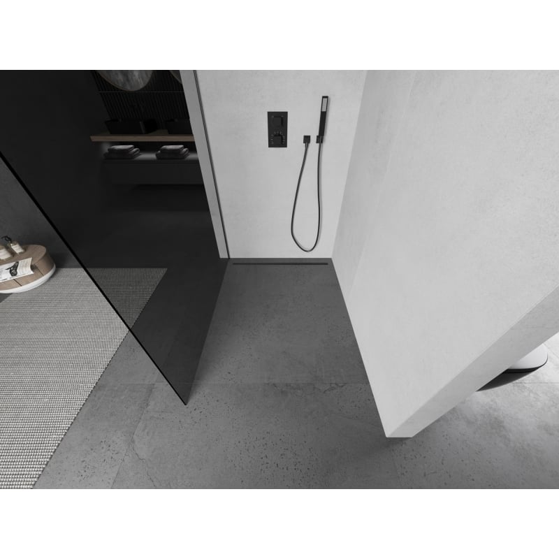 Mexen Kioto ścianka prysznicowa Walk-in 90 x 200 cm, grafit 8 mm, gun metal - 800-090-101-95-40