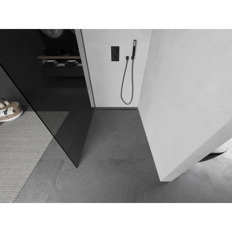 Mexen Kioto ścianka prysznicowa Walk-in 130 x 200 cm, grafit 8 mm, gun metal - 800-130-101-95-40