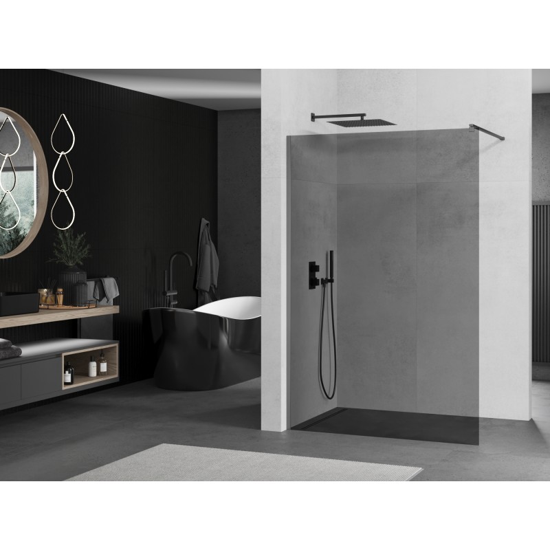 Mexen Kioto ścianka prysznicowa Walk-in 140 x 200 cm, grafit 8 mm, gun metal - 800-140-101-95-40