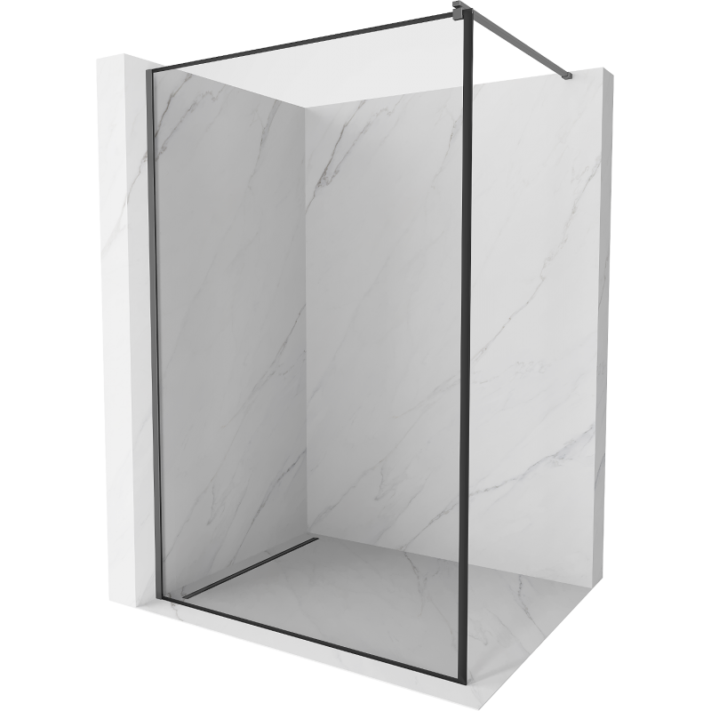 Mexen Kioto ścianka prysznicowa Walk-in 80 x 200 cm, czarna ramka 8 mm, gun metal - 800-080-101-95-70