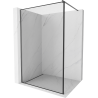 Mexen Kioto ścianka prysznicowa Walk-in 80 x 200 cm, czarna ramka 8 mm, gun metal - 800-080-101-95-70