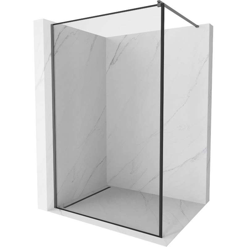 Mexen Kioto ścianka prysznicowa Walk-in 150 x 200 cm, czarna ramka 8 mm, gun metal - 800-150-101-95-70