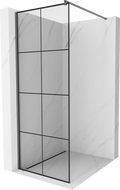 Mexen Kioto ścianka prysznicowa Walk-in 80 x 200 cm, czarna kratka 8 mm, gun metal - 800-080-101-95-77