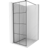 Mexen Kioto ścianka prysznicowa Walk-in 90 x 200 cm, czarna kratka 8 mm, gun metal - 800-090-101-95-77