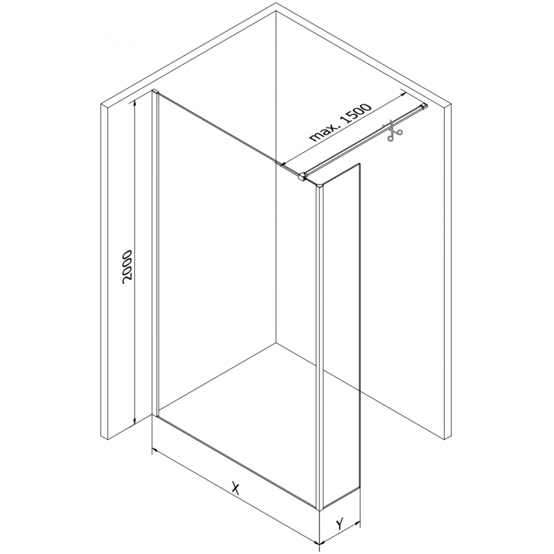 Mexen Kioto ścianka prysznicowa Walk-in 160 x 30 cm, transparent, miedź szczotkowana - 800-160-212-65-00-030