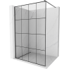 Mexen Kioto ścianka prysznicowa Walk-in 130 x 200 cm, czarna kratka 8 mm, gun metal - 800-130-101-95-77