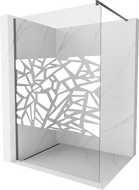 Mexen Kioto ścianka prysznicowa Walk-in 100 x 200 cm, biały wzór 8 mm, gun metal - 800-100-101-95-85