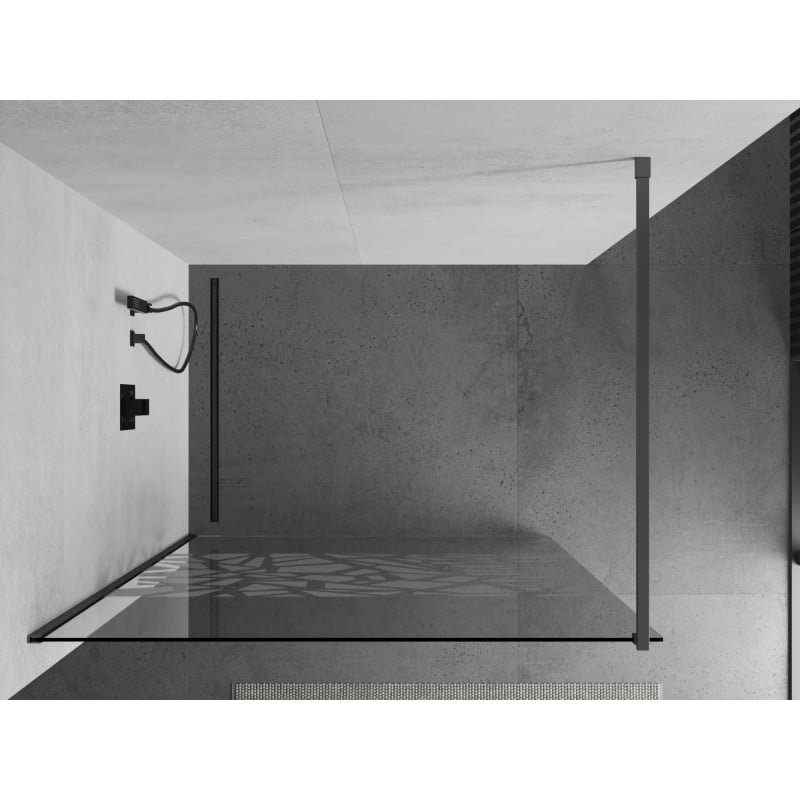 Mexen Kioto ścianka prysznicowa Walk-in 140 x 200 cm, biały wzór 8 mm, gun metal - 800-140-101-95-85