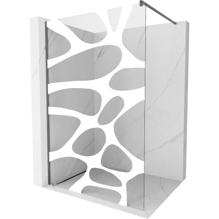 Mexen Kioto ścianka prysznicowa Walk-in 80 x 200 cm, biała fala 8 mm, gun metal - 800-080-101-95-97
