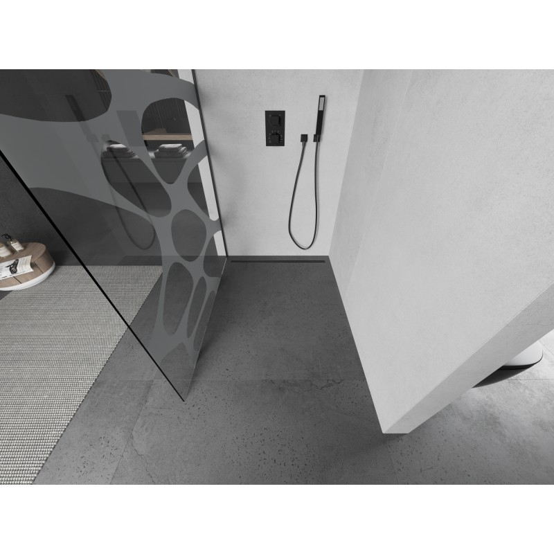 Mexen Kioto ścianka prysznicowa Walk-in 110 x 200 cm, biała fala 8 mm, gun metal - 800-110-101-95-97