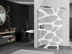 Mexen Kioto ścianka prysznicowa Walk-in 140 x 200 cm, biała fala 8 mm, gun metal - 800-140-101-95-97